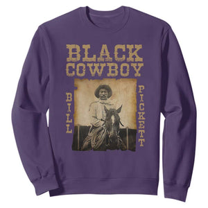 Bill Pickett Sweatshirt Black Cowboy Western Legend Vintage TS02 Purple Print Your Wear