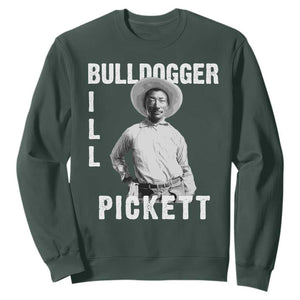 Bill Pickett Sweatshirt Bulldogger Black Cowboy Western Legend Vintage TS02 Dark Forest Green Print Your Wear
