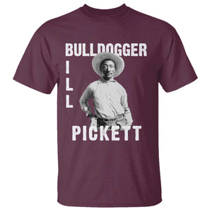 Bill Pickett T Shirt Bulldogger Black Cowboy Western Legend Vintage TS02 Maroon Print Your Wear