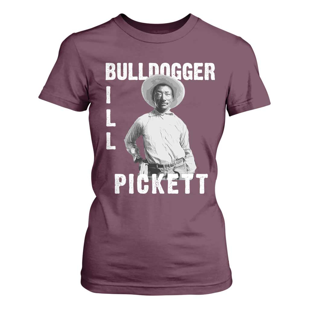 Bill Pickett T Shirt For Women Bulldogger Black Cowboy Western Legend Vintage TS02 Maroon Print Your Wear
