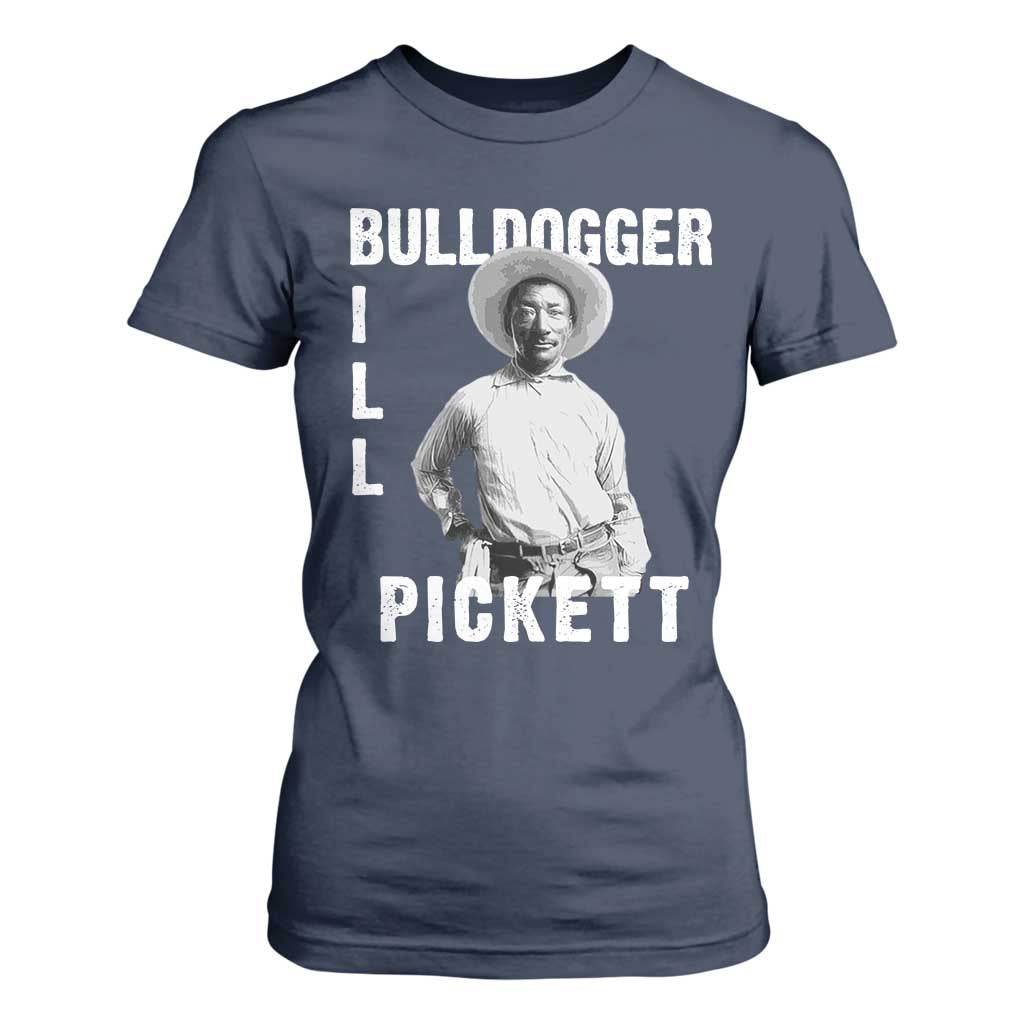 Bill Pickett T Shirt For Women Bulldogger Black Cowboy Western Legend Vintage TS02 Navy Print Your Wear
