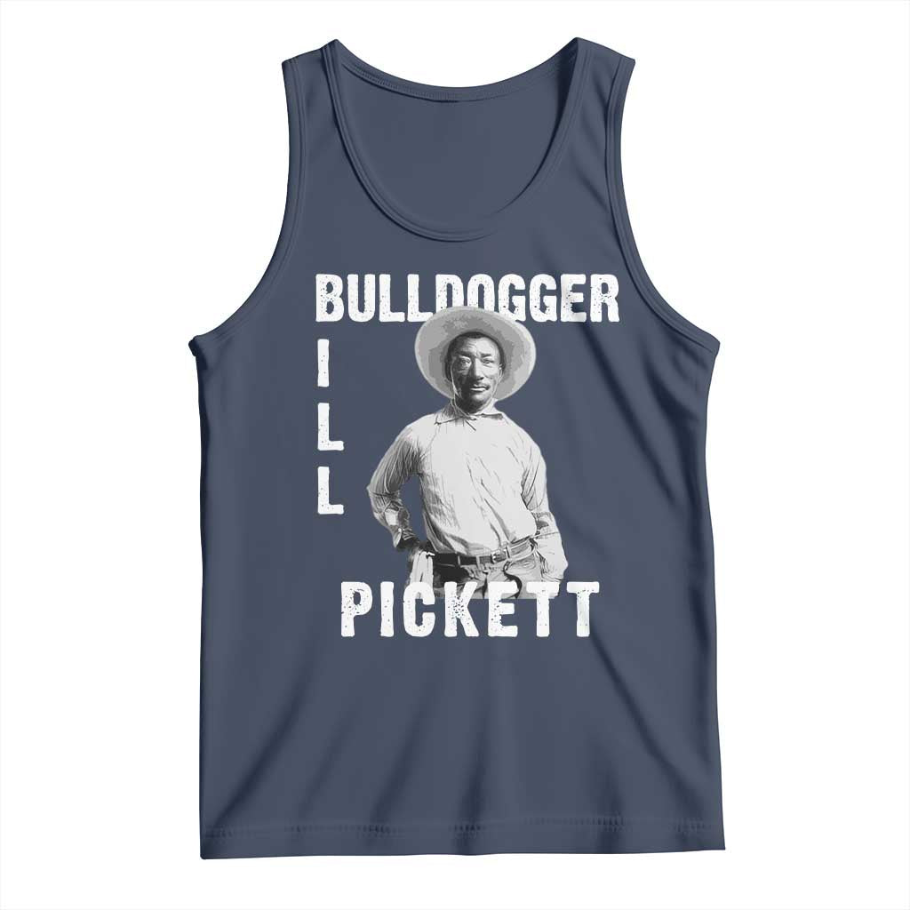 Bill Pickett Tank Top Bulldogger Black Cowboy Western Legend Vintage TS02 Navy Print Your Wear