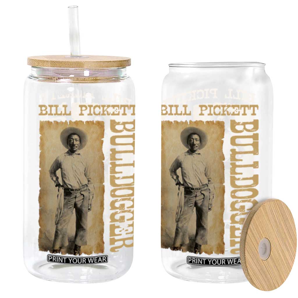 Bill Pickett The Bulldogger Glass Can Western African American Cowboy TS11 Black Print Your Wear