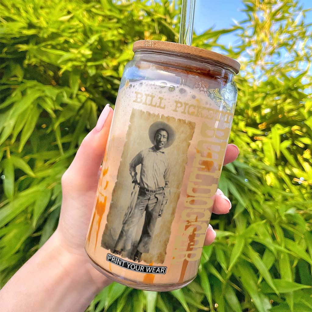 Bill Pickett The Bulldogger Glass Can Western African American Cowboy TS11 Print Your Wear