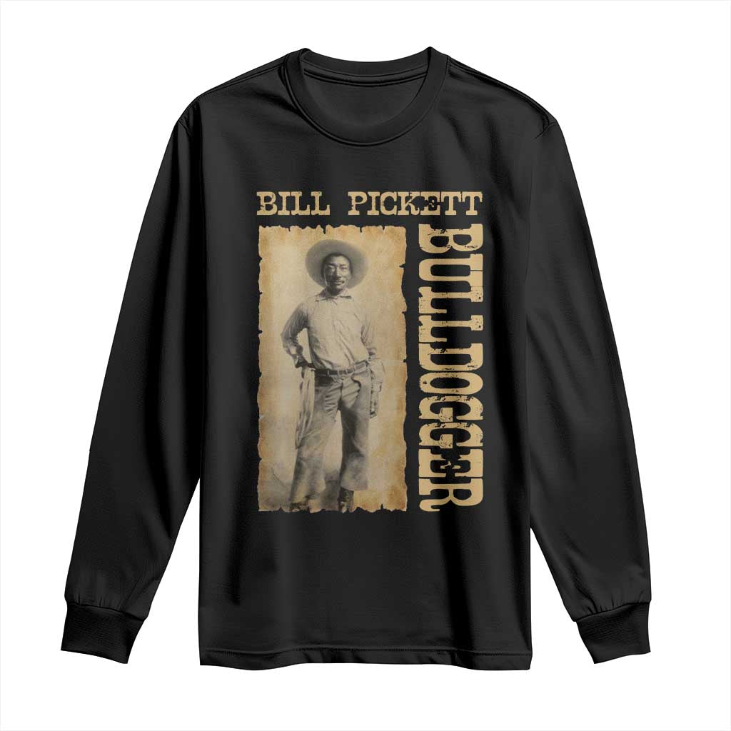 Bill Pickett The Bulldogger Long Sleeve Shirt Western African American Cowboy TS11 Black Print Your Wear