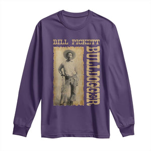 Bill Pickett The Bulldogger Long Sleeve Shirt Western African American Cowboy TS11 Purple Print Your Wear