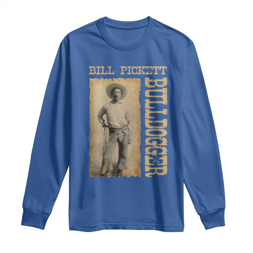 Bill Pickett The Bulldogger Long Sleeve Shirt Western African American Cowboy TS11 Royal Blue Print Your Wear