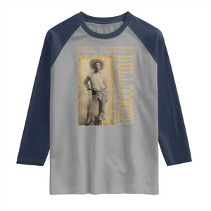 Bill Pickett The Bulldogger Raglan Shirt Western African American Cowboy TS11 Sport Gray Navy Print Your Wear