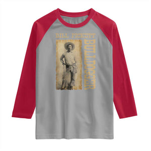 Bill Pickett The Bulldogger Raglan Shirt Western African American Cowboy TS11 Sport Gray Red Print Your Wear
