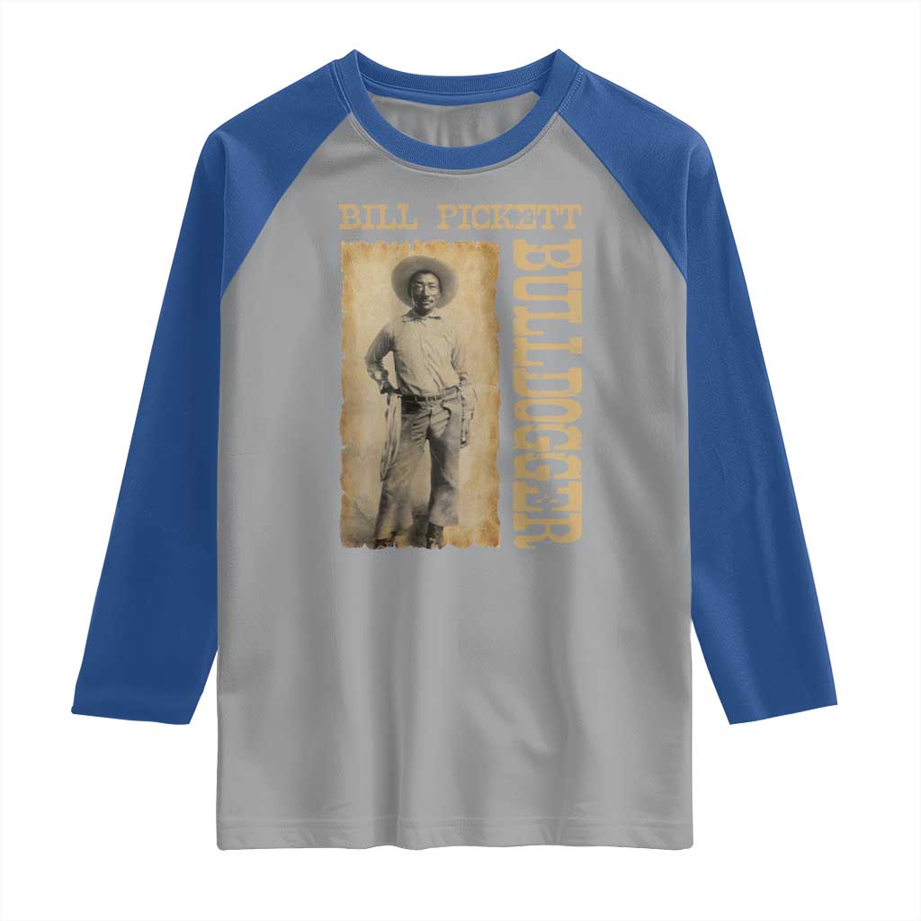 Bill Pickett The Bulldogger Raglan Shirt Western African American Cowboy TS11 Sport Gray Royal Print Your Wear