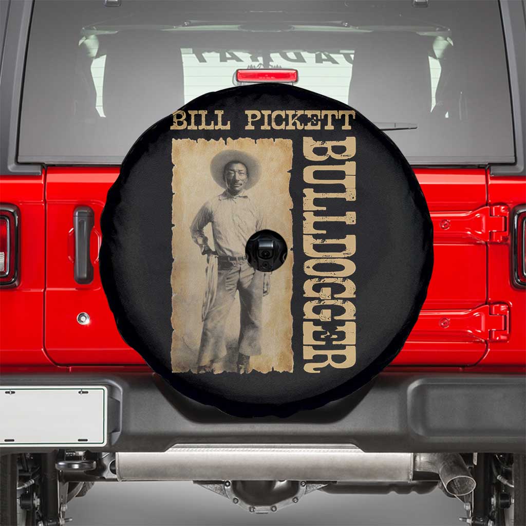 Bill Pickett The Bulldogger Spare Tire Cover Western African American Cowboy TS11 Black Print Your Wear