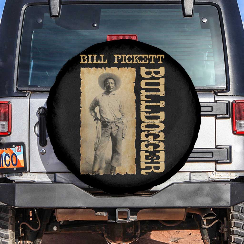 Bill Pickett The Bulldogger Spare Tire Cover Western African American Cowboy TS11 No hole Black Print Your Wear