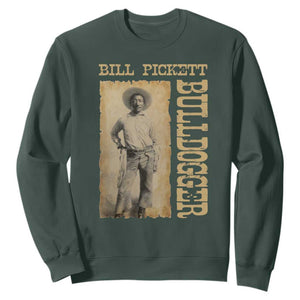 Bill Pickett The Bulldogger Sweatshirt Western African American Cowboy TS11 Dark Forest Green Print Your Wear