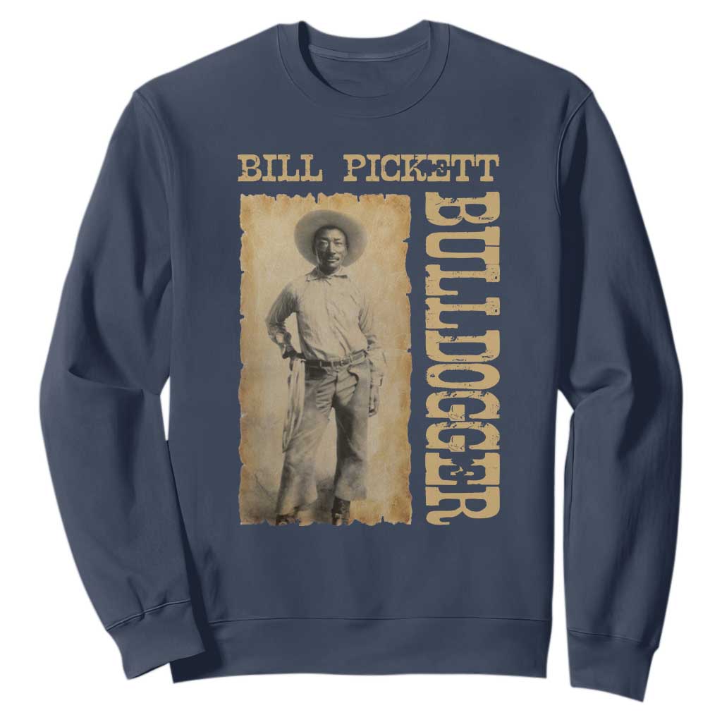 Bill Pickett The Bulldogger Sweatshirt Western African American Cowboy TS11 Navy Print Your Wear