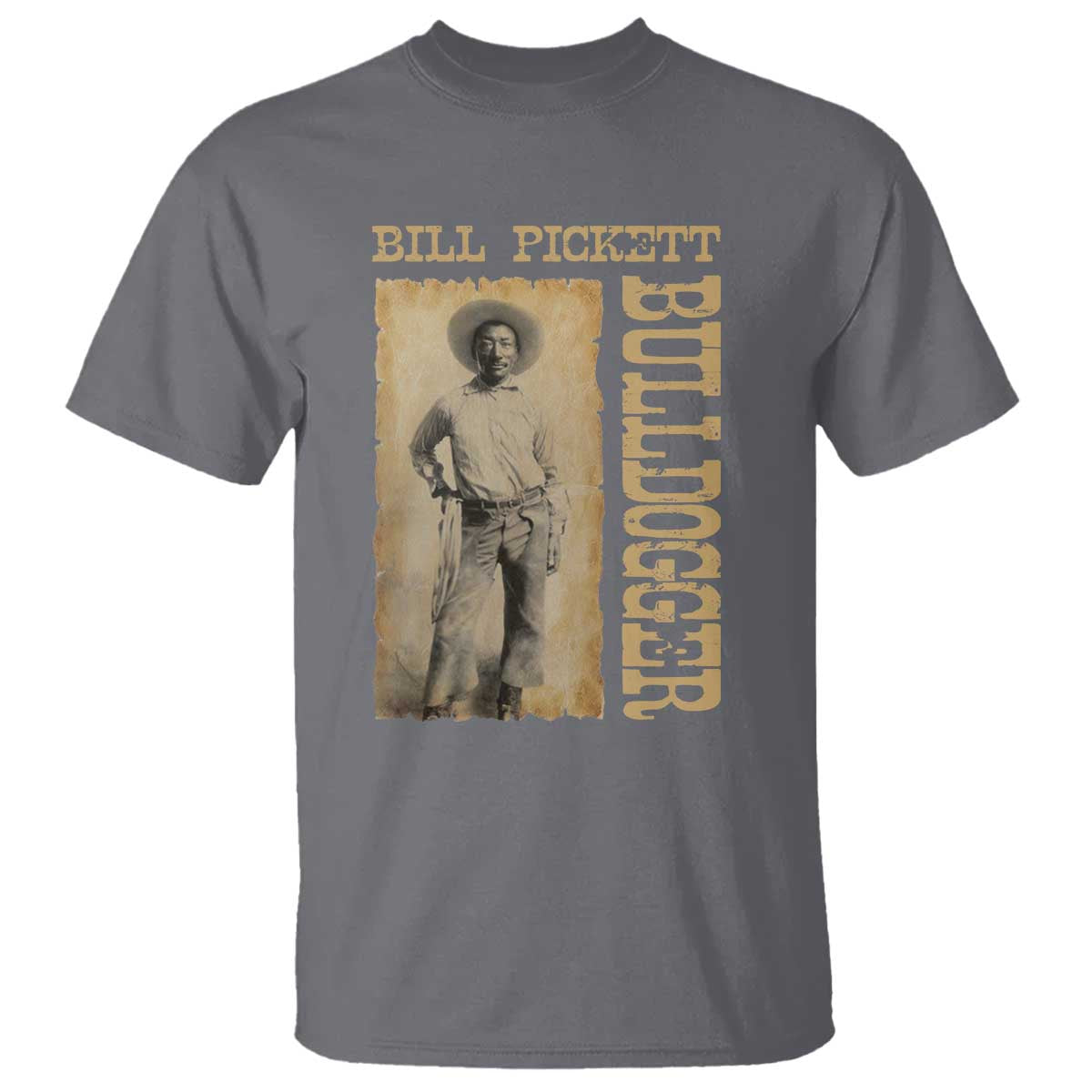 Bill Pickett The Bulldogger T Shirt Western African American Cowboy TS11 Charcoal Print Your Wear