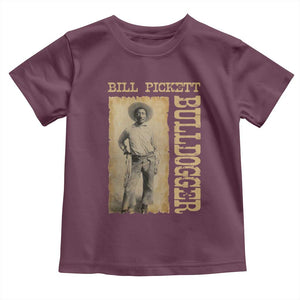 Bill Pickett The Bulldogger Toddler T Shirt Western African American Cowboy TS11 Maroon Print Your Wear