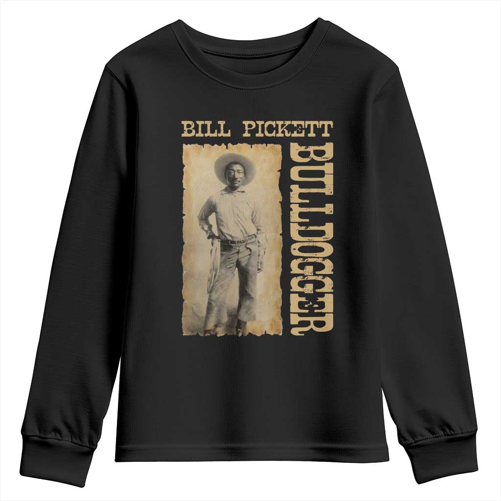 Bill Pickett The Bulldogger Youth Sweatshirt Western African American Cowboy TS11 Black Print Your Wear
