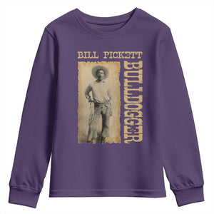 Bill Pickett The Bulldogger Youth Sweatshirt Western African American Cowboy TS11 Purple Print Your Wear
