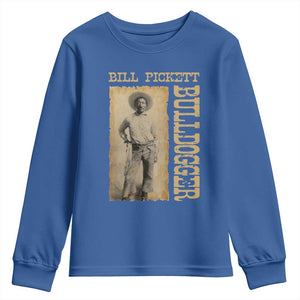 Bill Pickett The Bulldogger Youth Sweatshirt Western African American Cowboy TS11 Royal Blue Print Your Wear
