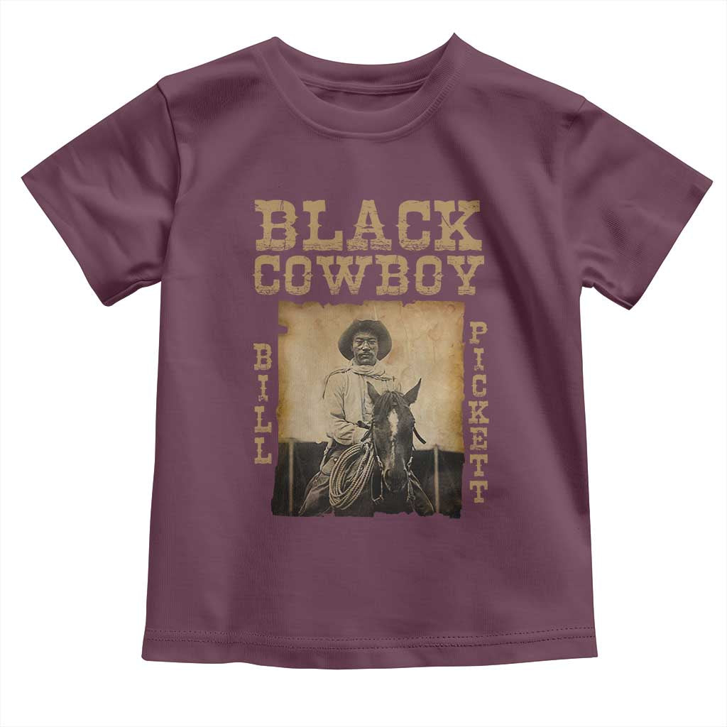 Bill Pickett Toddler T Shirt Black Cowboy Western Legend Vintage TS02 Maroon Print Your Wear
