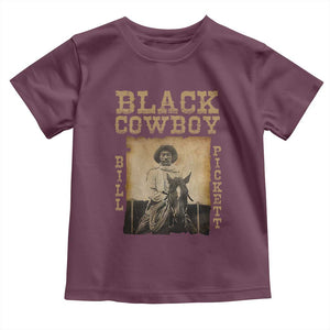 Bill Pickett Toddler T Shirt Black Cowboy Western Legend Vintage TS02 Maroon Print Your Wear