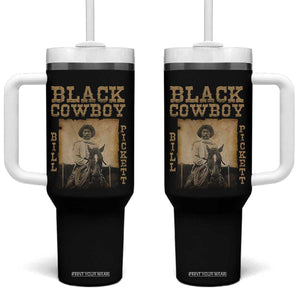 Bill Pickett Tumbler With Handle Black Cowboy Western Legend Vintage TS02 One Size: 40 oz Black Print Your Wear