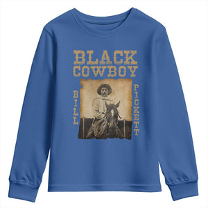 Bill Pickett Youth Sweatshirt Black Cowboy Western Legend Vintage TS02 Royal Blue Print Your Wear