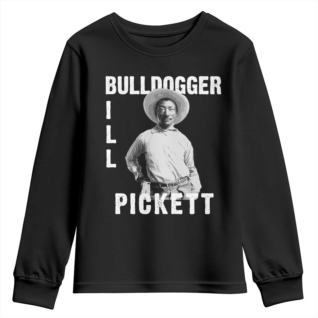 Bill Pickett Youth Sweatshirt Bulldogger Black Cowboy Western Legend Vintage TS02 Black Print Your Wear