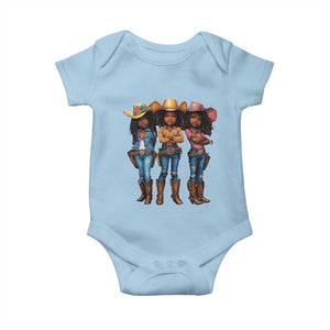 Black African American Cowgirl Baby Western Country Texas Baby Onesie TS11 Light Blue Print Your Wear