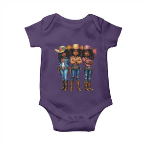 Black African American Cowgirl Baby Western Country Texas Baby Onesie TS11 Purple Print Your Wear