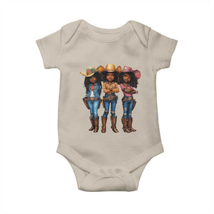 Black African American Cowgirl Baby Western Country Texas Baby Onesie TS11 Sand Print Your Wear