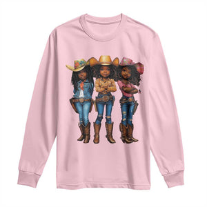 Black African American Cowgirl Baby Western Country Texas Long Sleeve Shirt TS11 Light Pink Print Your Wear