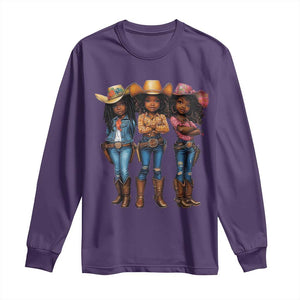 Black African American Cowgirl Baby Western Country Texas Long Sleeve Shirt TS11 Purple Print Your Wear