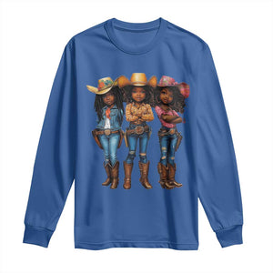 Black African American Cowgirl Baby Western Country Texas Long Sleeve Shirt TS11 Royal Blue Print Your Wear