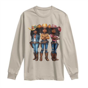 Black African American Cowgirl Baby Western Country Texas Long Sleeve Shirt TS11 Sand Print Your Wear