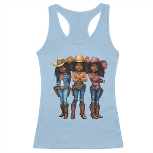 Black African American Cowgirl Baby Western Country Texas Racerback Tank Top TS11 Light Blue Print Your Wear