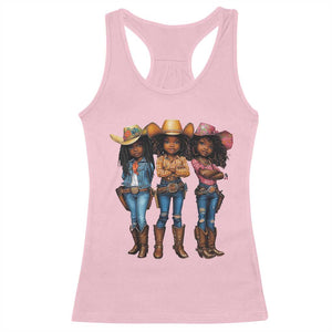 Black African American Cowgirl Baby Western Country Texas Racerback Tank Top TS11 Light Pink Print Your Wear