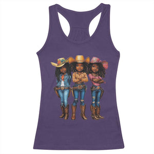 Black African American Cowgirl Baby Western Country Texas Racerback Tank Top TS11 Purple Print Your Wear