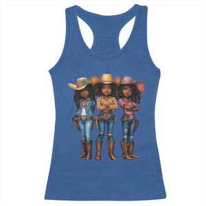 Black African American Cowgirl Baby Western Country Texas Racerback Tank Top TS11 Royal Blue Print Your Wear