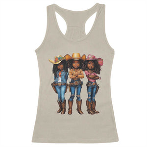 Black African American Cowgirl Baby Western Country Texas Racerback Tank Top TS11 Sand Print Your Wear