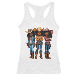 Black African American Cowgirl Baby Western Country Texas Racerback Tank Top TS11 White Print Your Wear
