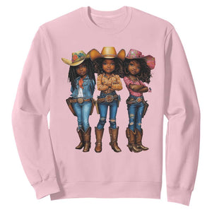 Black African American Cowgirl Baby Western Country Texas Sweatshirt TS11 Light Pink Print Your Wear