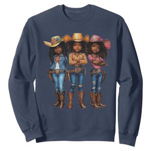 Black African American Cowgirl Baby Western Country Texas Sweatshirt TS11 Navy Print Your Wear