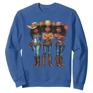 Black African American Cowgirl Baby Western Country Texas Sweatshirt TS11 Royal Blue Print Your Wear