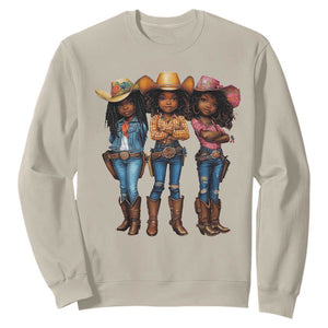 Black African American Cowgirl Baby Western Country Texas Sweatshirt TS11 Sand Print Your Wear