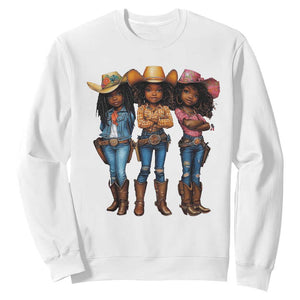 Black African American Cowgirl Baby Western Country Texas Sweatshirt TS11 White Print Your Wear