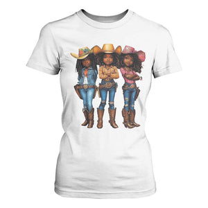 Black African American Cowgirl Baby Western Country Texas T Shirt For Women TS11 White Print Your Wear