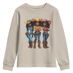 Black African American Cowgirl Baby Western Country Texas Youth Sweatshirt TS11 Sand Print Your Wear
