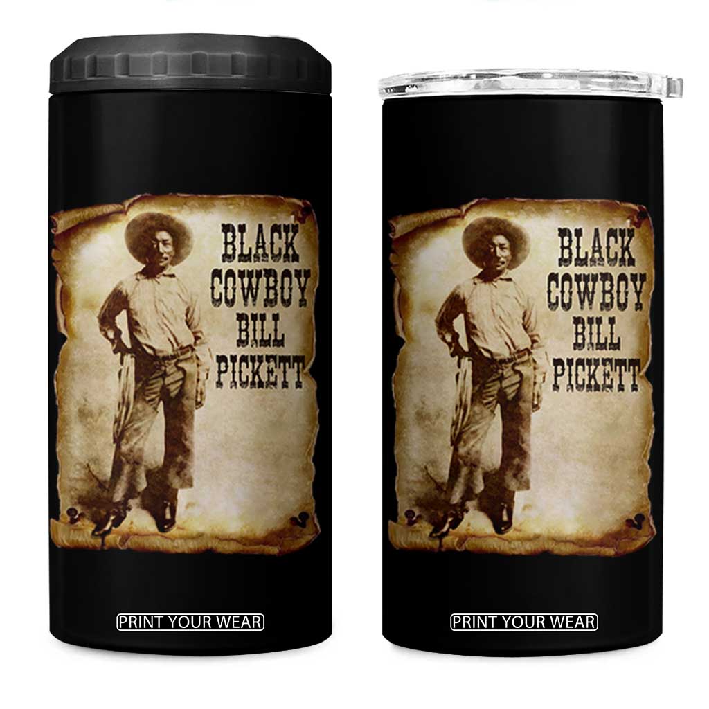 Black Cowboy Bill Pickett 4 in 1 Can Cooler Tumbler African American Cowboys Black History TS10 One Size: 16 oz Black Print Your Wear