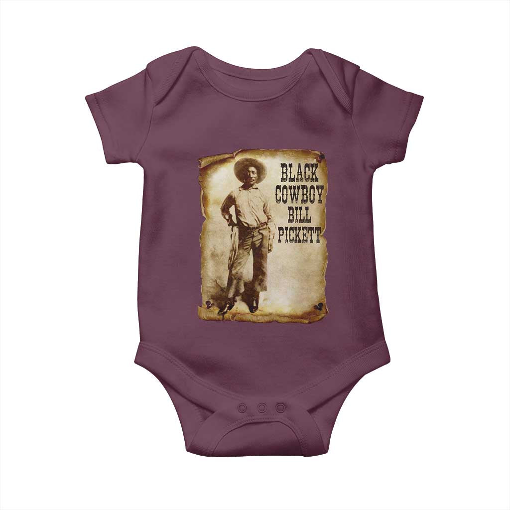 Black Cowboy Bill Pickett Baby Onesie African American Cowboys Black History TS10 Maroon Print Your Wear